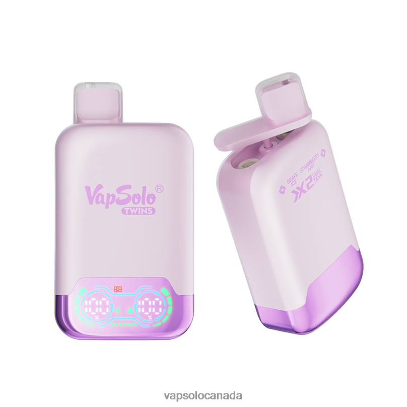 VapSolo TWINS Disposable Vape | Vapsolo Canada 4L82P28 Grape Ice & Strawberry Kiwi