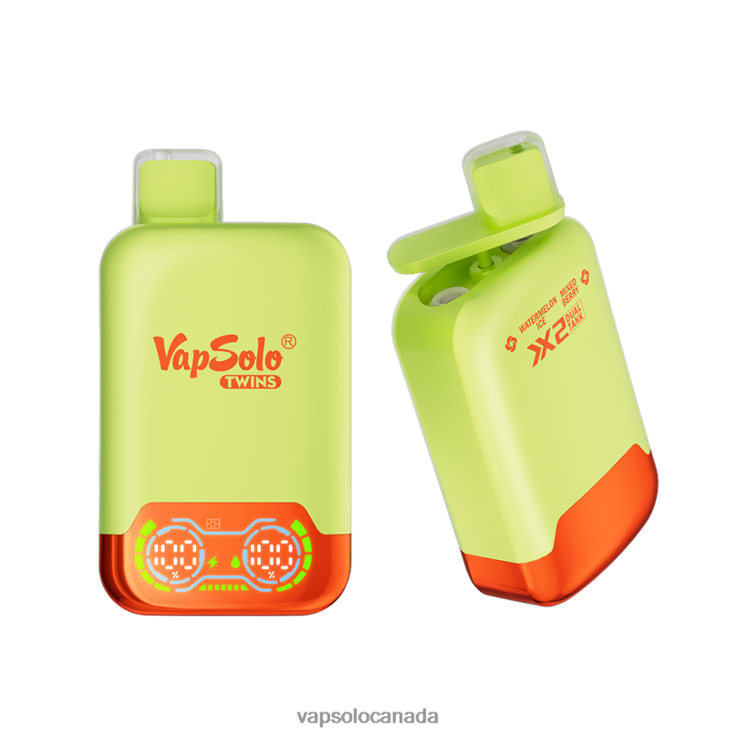 VapSolo TWINS Disposable Vape | Vapsolo Canada 4L82P34 Watermelon Ice & Mixed Berry