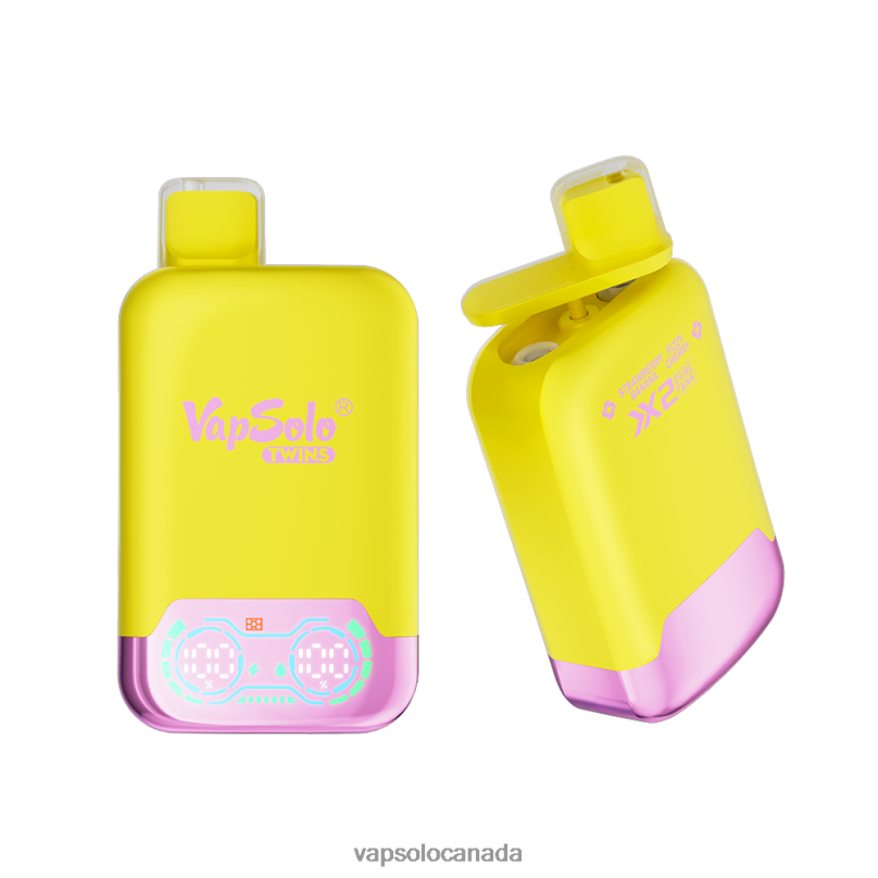 VapSolo TWINS Disposable Vape | Vapsolo Review 4L82P32 Strawberry Banana & Fizzy Cherry