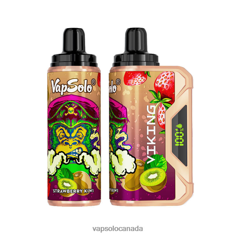 VapSolo VIKING Disposable Vape | Vapsolo Review 4L82P44 Strawberry Kiwi